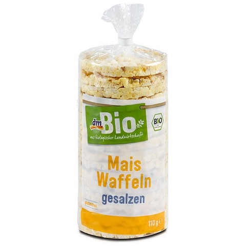 Bánh hữu cơ 100% nguyên cám Mais Waffeln