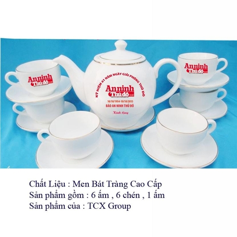 Ấm Chén Bát Tràng In Logo TCX-G4