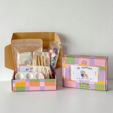 Box làm đất sét tự khô - Be Happier Clay Craft Box - Box dành cho 1 người (500g)