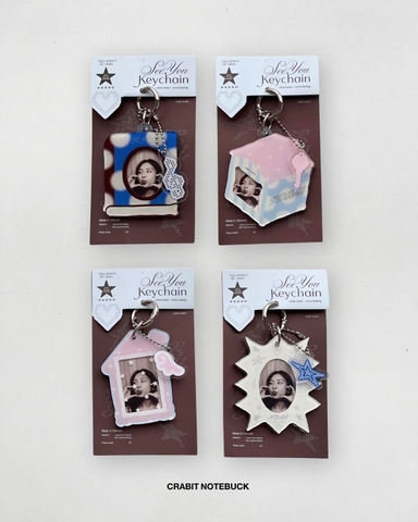 Móc khoá photo frame & gương Polka Dot Chấm bi Locket Frame Mirror