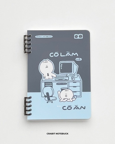Sổ còng 2 đầu A5 100gsm 120 trang kẻ ngang Chăm chỉ - Làm Ăn