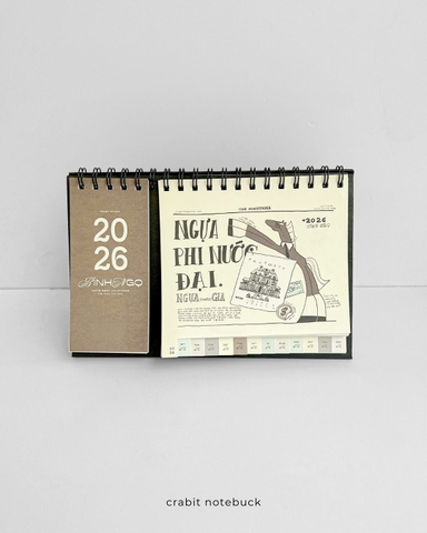 Lịch để bàn 2026 Crabit Calendar - Ngựa Gia