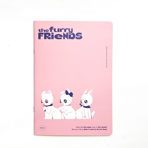 Vở kẻ ngang 120 trang Crabit x SGT - The Furry Friends - Tam ca - Hồng