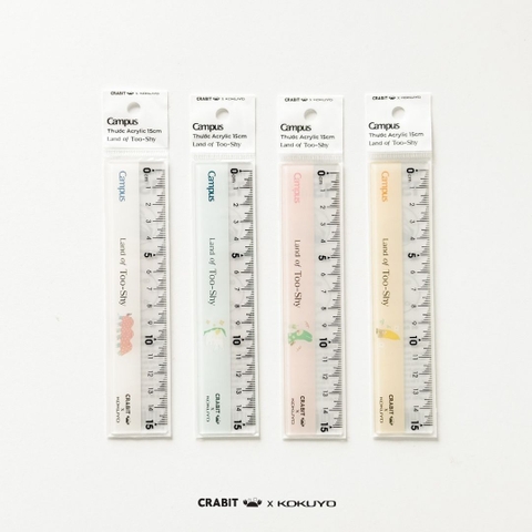 Thước Kẻ 15cm Acrylic Siêu Bền Tránh Xước Gọn Crabit x Kokuyo Campus | Land of Too-Shy