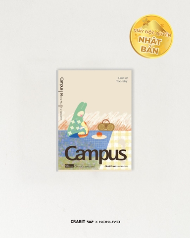 Vở 4 ly ngang 96 trang A5 giấy Nhật Crabit x Kokuyo Land of Too-Shy 2 - Thỏ Picnic