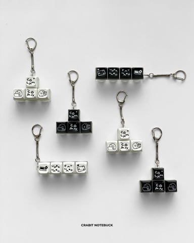 Móc khoá keycaps 4 phím Chăm chỉ
