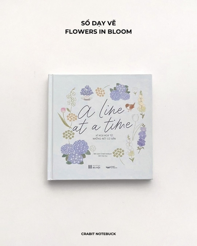Sổ dạy vẽ A Line At A Time - Flower In Blooms