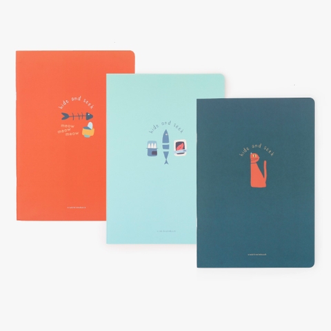 Combo 3 vở grid 120 trang - Hide & Seek Mèo