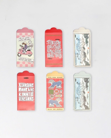 Lì xì Tết Bính Ngọ 2026 - Set 6 Lì xì Dọc