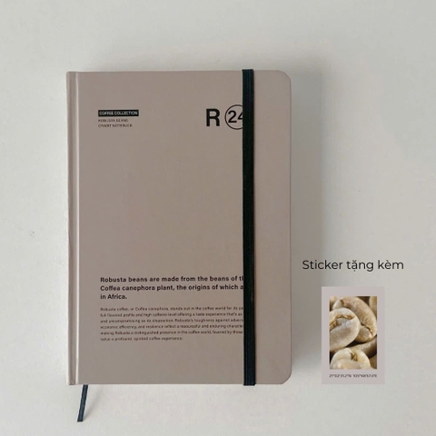 Sổ tay A5 dot 130gsm Crabit Coffee Beans - Robusta