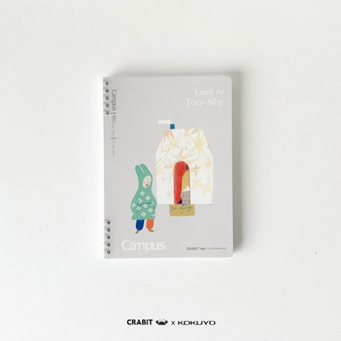 Sổ lò xo A5 grid 160 trang Thỏ - Crabit x Kokuyo - Land of Too-Shy