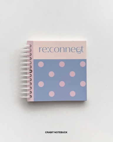 Sổ còng grid khổ vuông 128 trang 130gsm Chấm bi - Xanh Hồng