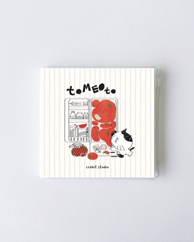 Sổ tay khổ vuông kẻ ngang bìa mềm 130gsm Tomeoto Sọc Kem
