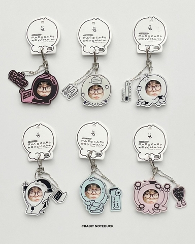 Móc khoá acrylic Face-card thay được ảnh Chăm chỉ