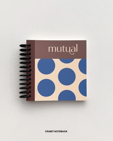 Sổ còng ruột trơn khổ vuông 128 trang 130gsm Chấm bi - Xanh Nâu