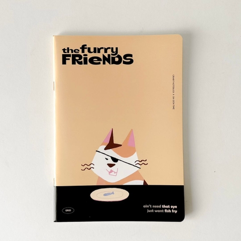 Vở grid caro 120 trang Crabit x SGT - The Furry Friends - Miu một mắt - Vàng