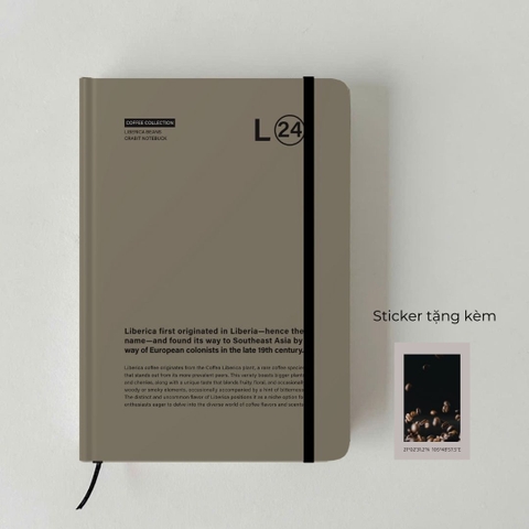 Sổ tay A5 grid 130gsm Crabit Coffee Beans - Liberica