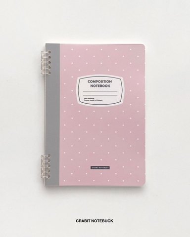 Vở grid caro 160 trang còng 2 đầu 70gsm 160 trang Chấm bi - Hồng