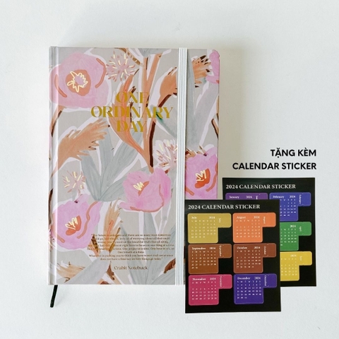 Sổ lịch 2024 planner lập kế hoạch 12 tháng Crabit One Ordinary Day - Buttercup nhũ