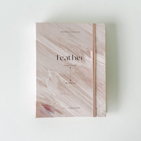 Sổ còng sắt bìa cứng A5 6 lỗ Feather Vệt màu Be
