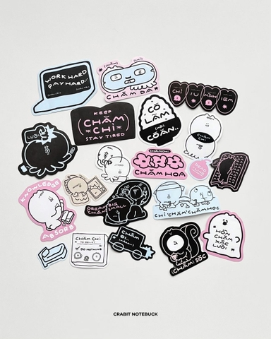 Set 20 miếng Sticker Vali Chăm chỉ