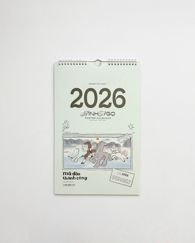 Lịch 2026 Con Ngựa lò xo treo tường Crabit - Mã Đáo Thành Công