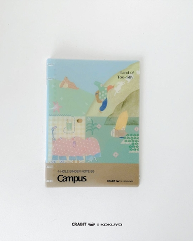 Sổ còng 4 lỗ kẻ ngang A5 80 trang Crabit x Kokuyo Land of Too-shy 2 - Too-shy Picnic