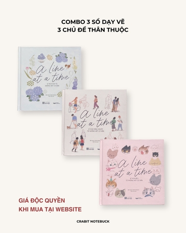 Combo 3 sổ dạy vẽ A Line At A Time | Nhập MGG FREESHIP15-Giảm 15k cho đơn 150k | FREESHIP30-Giảm 30k cho đơn 200k