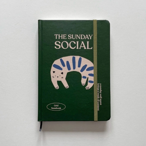 Sổ grid ô vuông A5, 130gsm, The Sunday Social, Mèo Xanh
