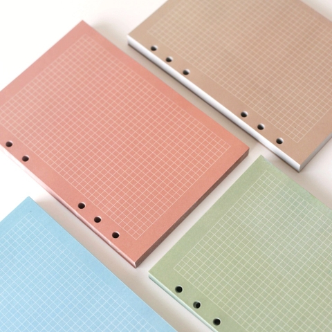 Ruột sổ còng A5 6 lỗ ô vuông màu sắc