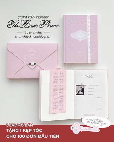 Sổ Planner 2027 14 tháng layout basic Framework Planner Ren Hồng