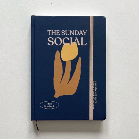 Sổ trơn A5, 130gsm, sổ không dòng kẻ The Sunday Social, Hoa xanh