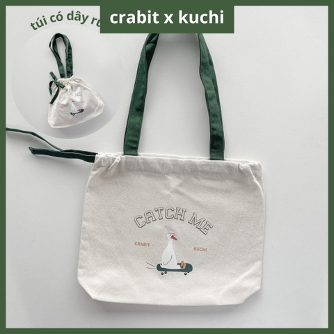 Túi vải canvas có dây rút hình ngỗng - Crabit x Kuchi - Great like Goose