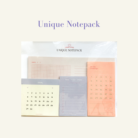 Unique Notepack - Tập 4 loại giấy note - 120 Tờ