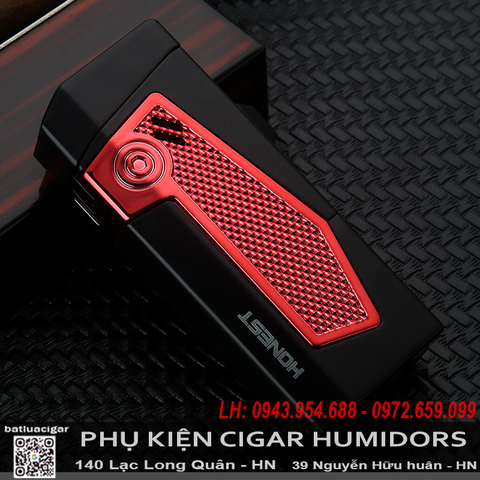 Bật lửa khò 4 tia Honest BCZ769-1 chính hãng – Có đục cigar, gác điếu, khe nhìn gas, kim loại cao cấp