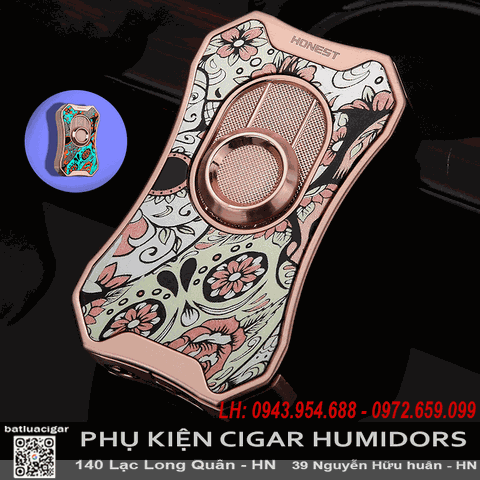 Bật lửa khò 1 tia Honest BCZ833-1 chính hãng – Có đục lỗ cigar, chống gió, nhìn rõ gas, kim loại cao cấp