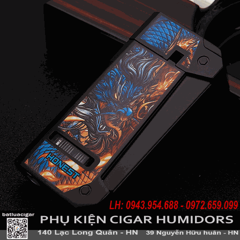 Bật lửa khò 1 tia Honest BCZ836-1 chính hãng – Có đục cigar, khe nhìn gas, bóp ngang hiện đại, 3 màu độc đáo