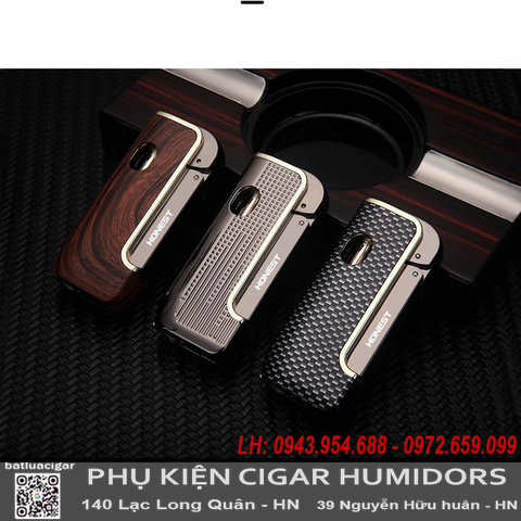 Bật lửa khò 1 tia Honest BCZ856-1 chính hãng – Mẫu mới nhất, chống gió, có đục cigar, nhìn rõ gas, kim loại cao cấp