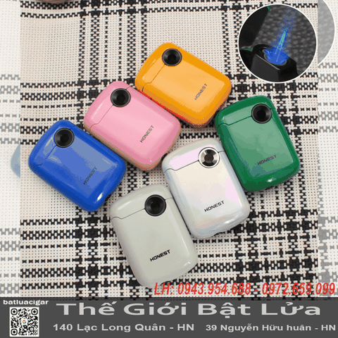 Bật Lửa Khò Honest BCZ874 1 Tia Xanh Chống Gió Mẫu Mới Kim Loại Cao Cấp Sang Trọng BCZ874