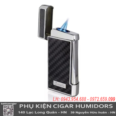 Bật Lửa Caseti CA437 Chính Hãng – Khò 2 Tia, Chống Gió, Có Khe Xem Ga, Thiết Kế Sang Trọng