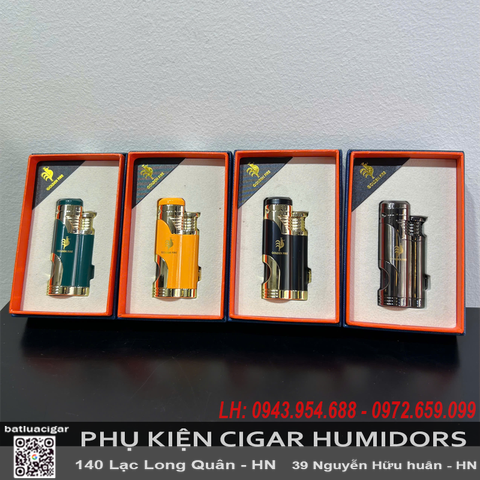 Bật lửa Golden Fire GF-359 chính hãng – Khò 2 tia mạnh, nhìn ga trực quan, có đục cigar – Bền bỉ, nhỏ gọn, nhiều màu sắc
