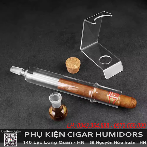 Ống Thủy Tinh Cầm Tay Ủ Cigar – Dưỡng Ẩm & Tạo Hương Tinh Tế