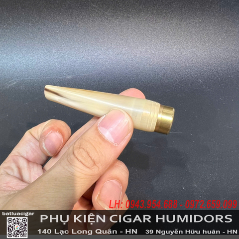 Tẩu Bắt Tóp Cigar Mini TMN2 Sừng Trâu – Tẩu Cigar Size 28-32 Cho Cigar 6 Wide Short Kèm Bao Da - TMN2
