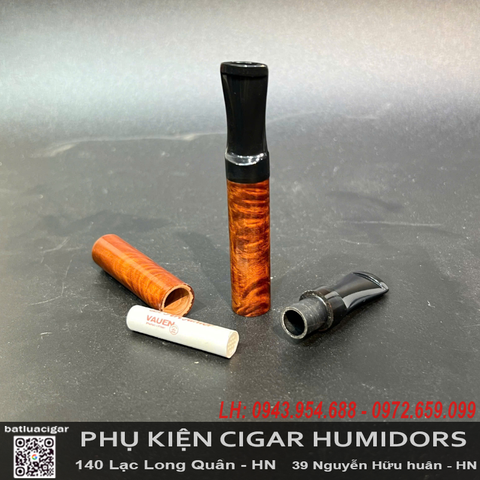 Tẩu Cigar Mini Sansen TMN4 Gỗ Thạch Lam – Tẩu Bắt Tóp Cigar Short10 Rosso Size 26-28 Lọc Than Hoạt Tính 9mm - sansen TMN4