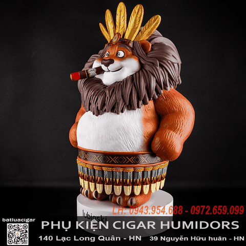 Tượng Sư Tử Ấn Độ Lubinski YJA-13040 – Giá Đỡ Cigar & Đồ Trang Trí Cao Cấp