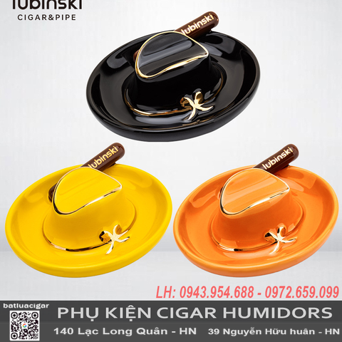 Giá đỡ cigar Lubinski YJA-20047 – Gác điếu hình mũ cao bồi mini, gốm cao cấp, tiện dụng mang theo