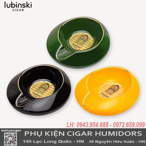 Gạt Tàn Cigar Lubinski Chính Hãng YJA-20049 – Gạt Tàn 1 Điếu Đơn Hình Tròn, Gốm Sứ Cao Cấp