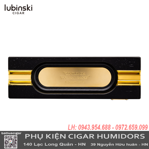 Gạt Tàn Cigar Lubinski Chính Hãng YJA-20054 – Gạt Tàn 2 Điếu Kết Hợp Gỗ & Đồng, Thiết Kế Sang Trọng