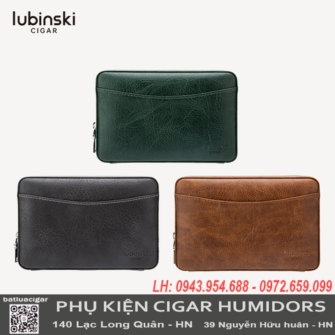Hộp Đựng Xì Gà Du Lịch LUBINSKI YJA-50023 – Hộp Bảo Quản 6 Điếu Cigar Bọc Da, Lõi Gỗ Tuyết Tùng, Kèm Bật Lửa & Đồng Hồ Độ Ẩm Cao Cấp.