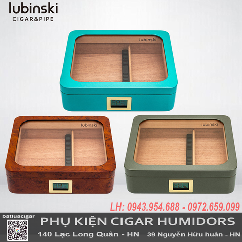 Hộp Bảo Quản Cigar Cao Cấp Lubinski YJA-60054 – Gỗ Tuyết Tùng, Hiển Thị Nhiệt Độ & Độ Ẩm Điện Tử